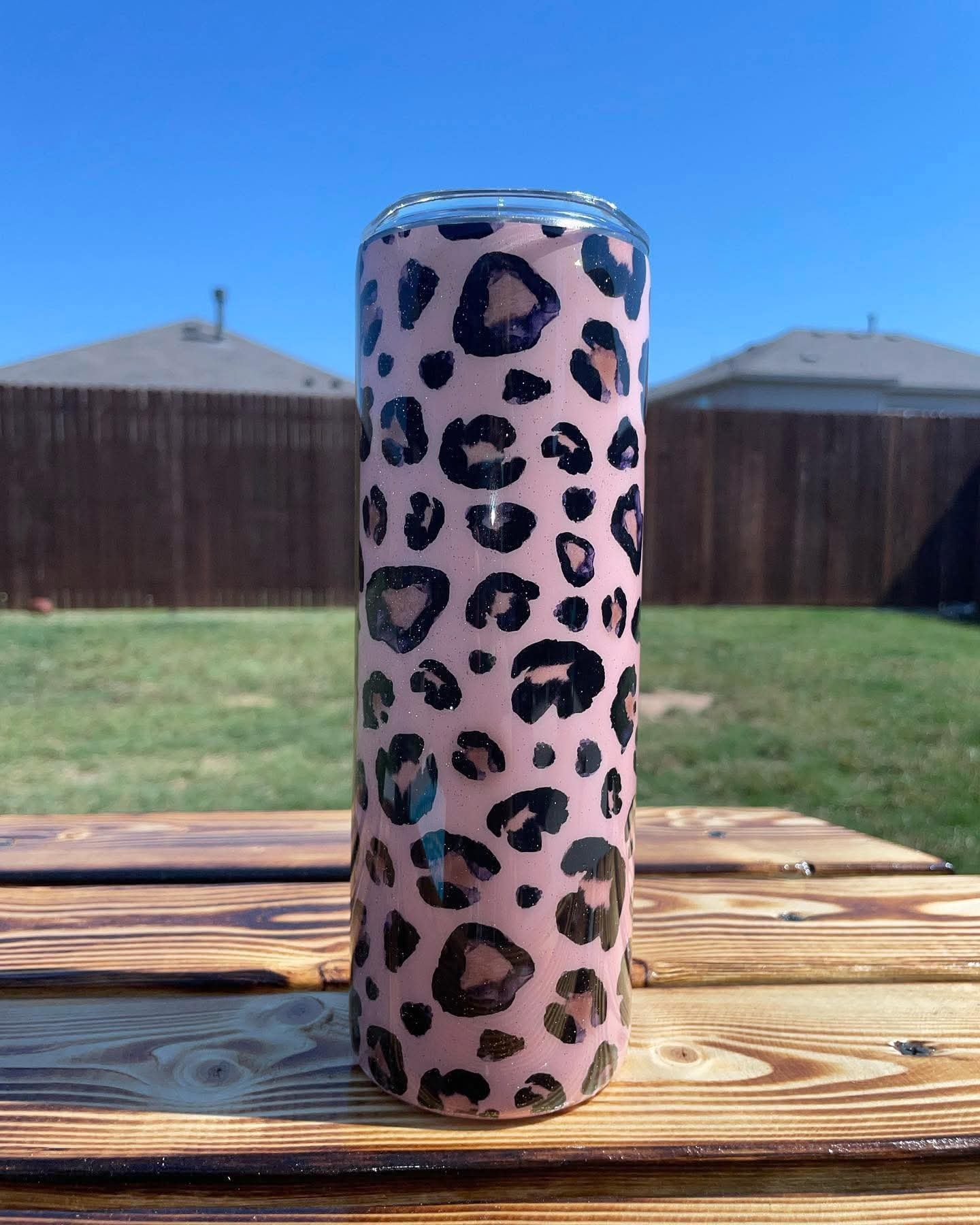 20 oz skinny glitter tumbler