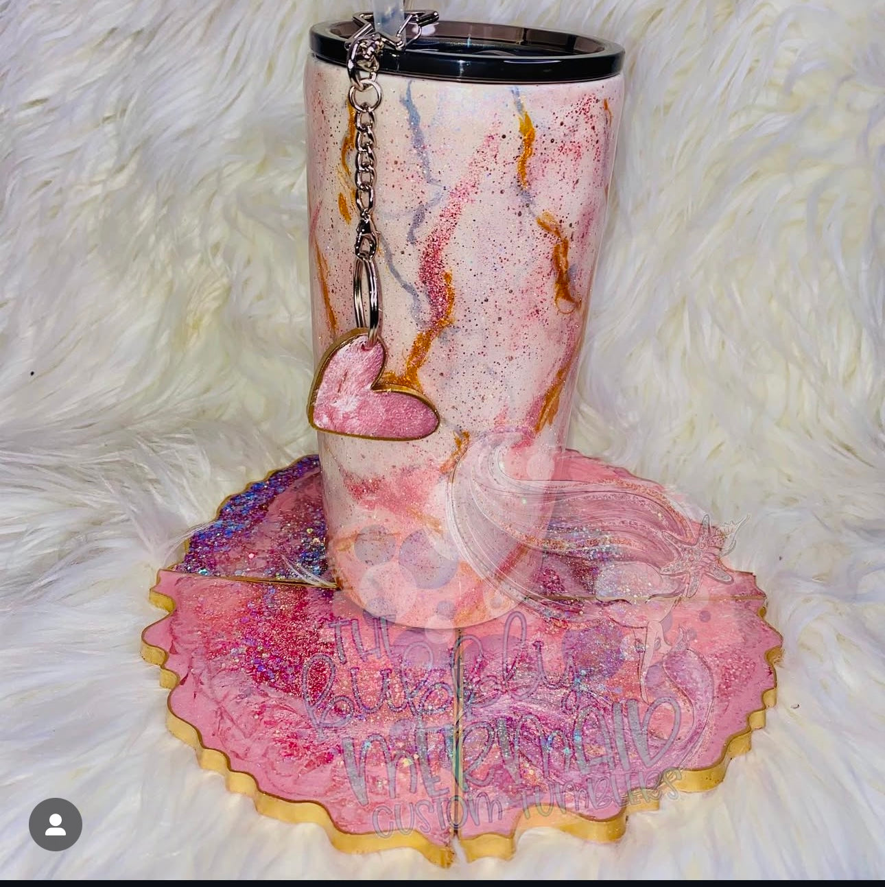 20 oz skinny glitter tumbler