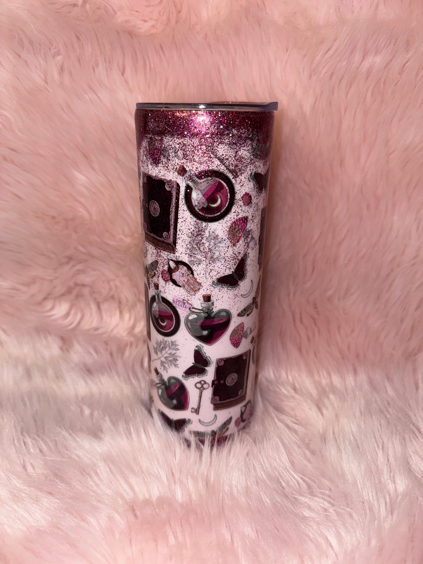20 oz skinny glitter tumbler