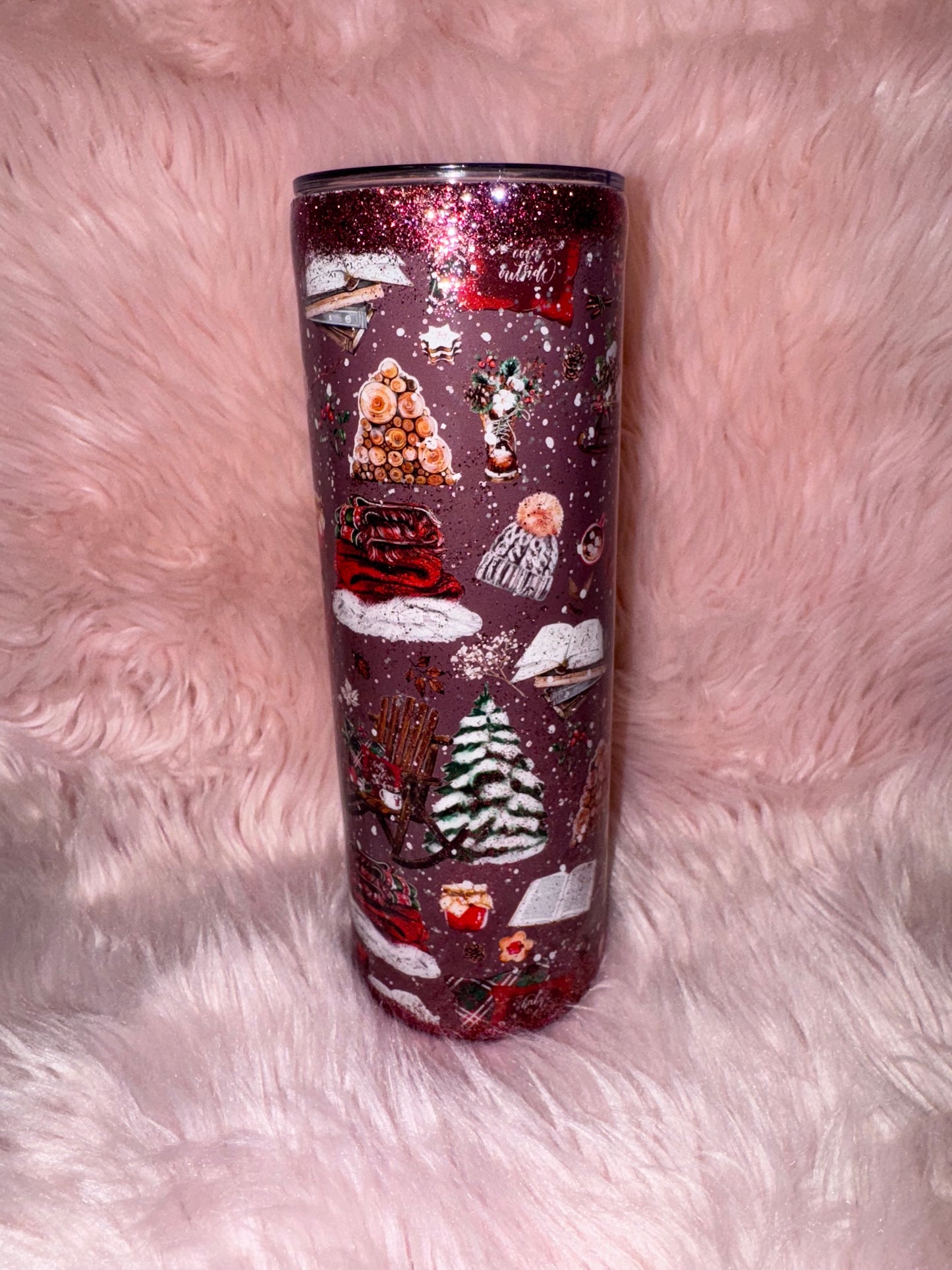 20 oz skinny glitter tumbler