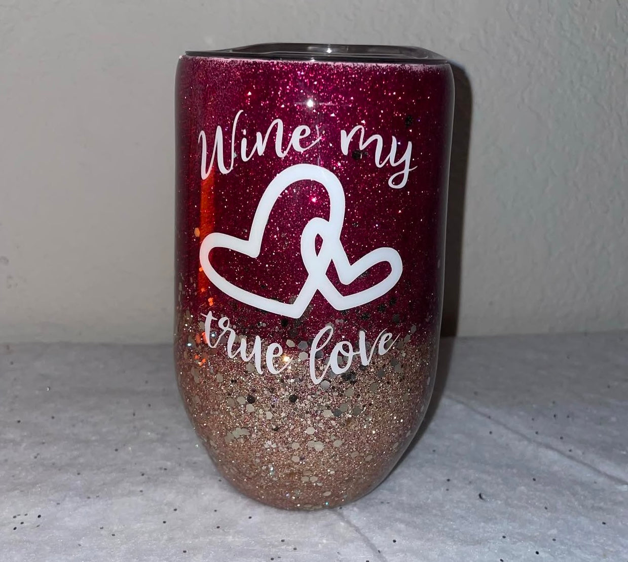 20 oz skinny glitter tumbler